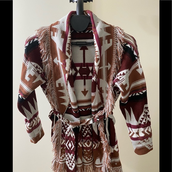 Anthropologie Moth Esther Southwest Fringe Sweater Cardigan, Size XS - Picture 5 of 9